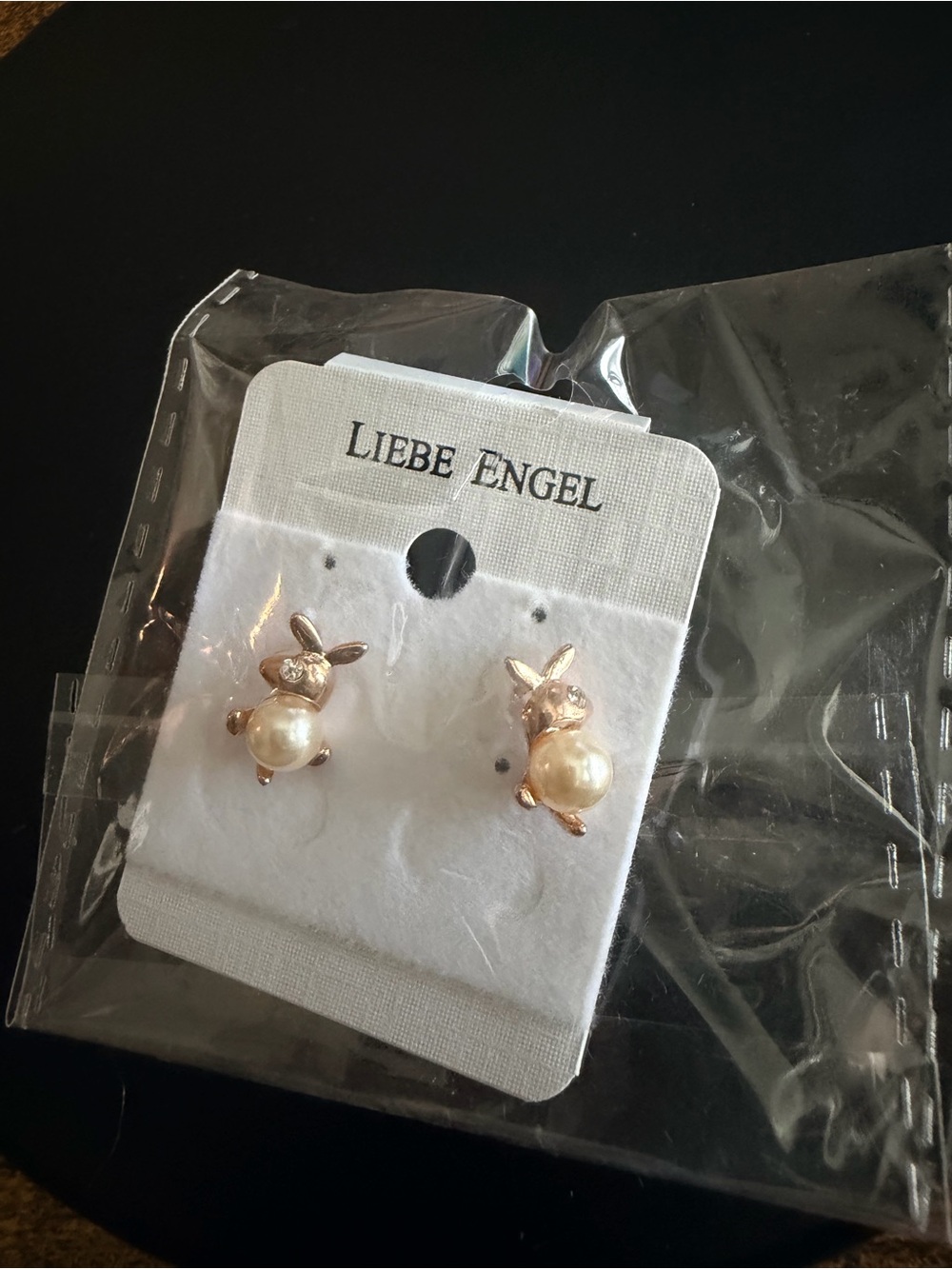 Rose Gold Bunny Pearl Stud Earrings - Pearl & Gold